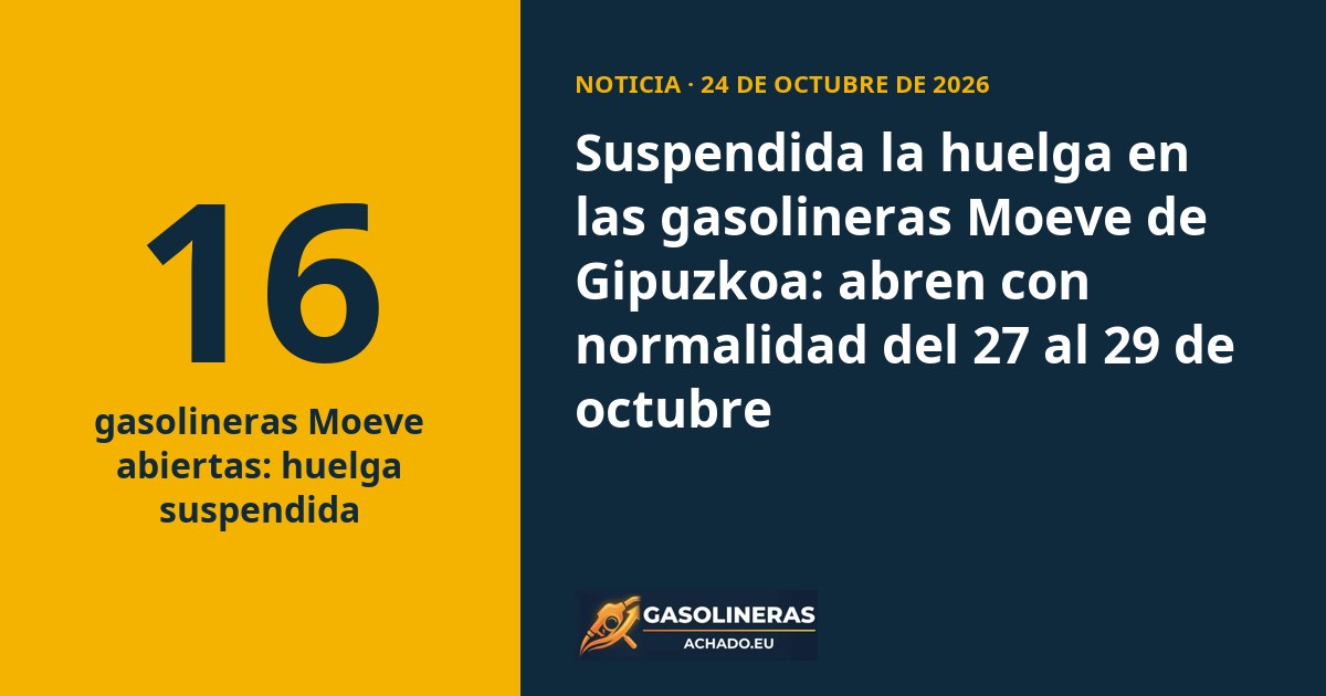 Suspendida la huelga en las gasolineras Moeve de Gipuzkoa: abren con normalidad del 27 al 29 de octubre